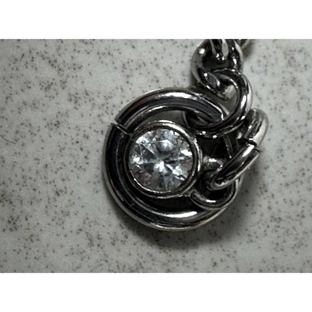 Givenchy Blue Crystal Statement Necklace 20” Silver Tone Designer Glam - Picture 4 of 7